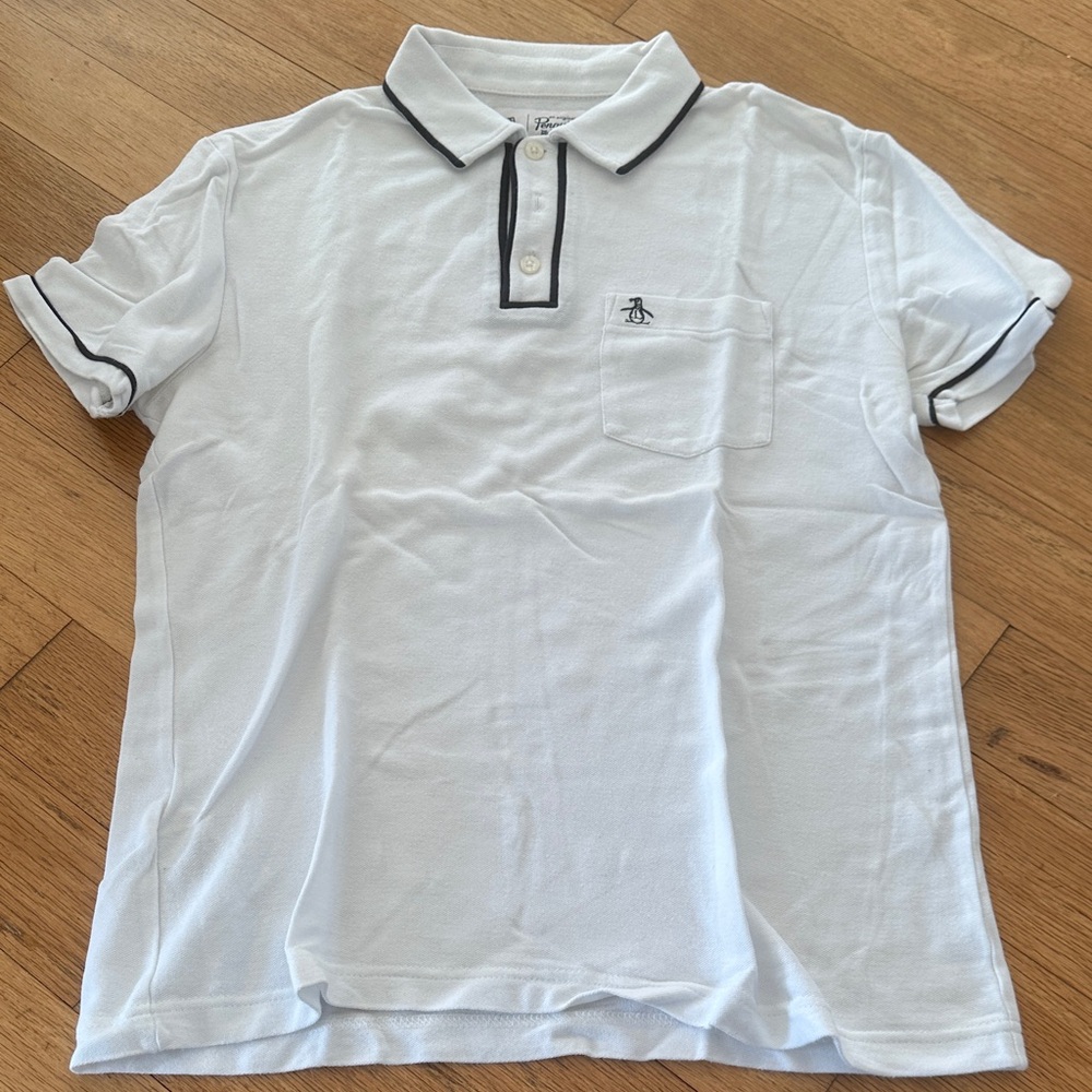 Original Penguin White Polo with Black Accents